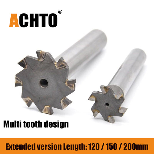 ACHTO T Slot Cutter End Mill 120 150 200 Length for Cutting Aluminum Alloy Tungsten Steel 4 Flutes Milling