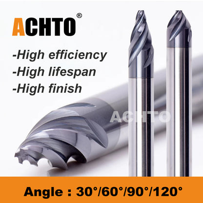 30 60 90 120 degree Spiral chamfer carbide end mill for steel