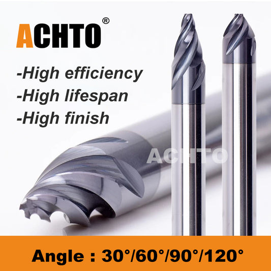 30 60 90 120 degree Spiral chamfer carbide end mill for steel