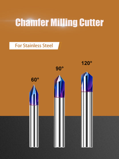 ACHTO Blue Naco 60 90 120 Degree Chamfer Milling Cutter HRC 65 for Stainless Steel Metalworking Processed