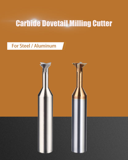 ACHTO Carbide Dovetail Milling Cutter 30/45/60 Degree Straight Shank Carbide End Mill 1.5-20mm Dia Tungsten Steel Machining Tool for Metal Stainless Steel Alloy Steel Carbon Steel