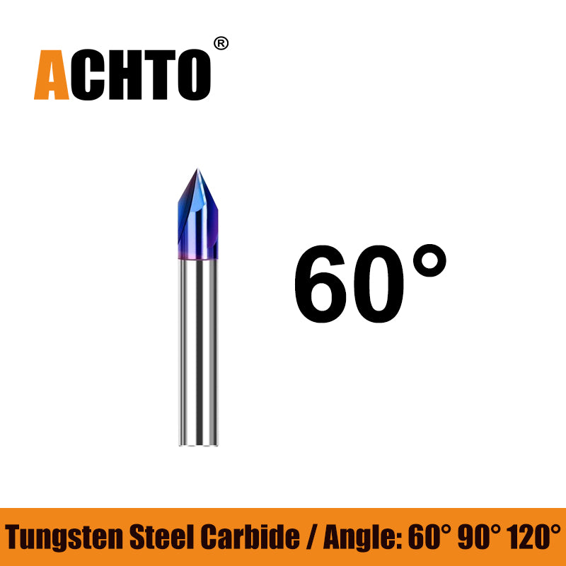ACHTO Blue Naco 60 90 120 Degree Chamfer Milling Cutter HRC 65 for Stainless Steel Metalworking Processed
