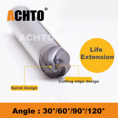 30 60 90 120 degree Spiral chamfer carbide end mill for steel