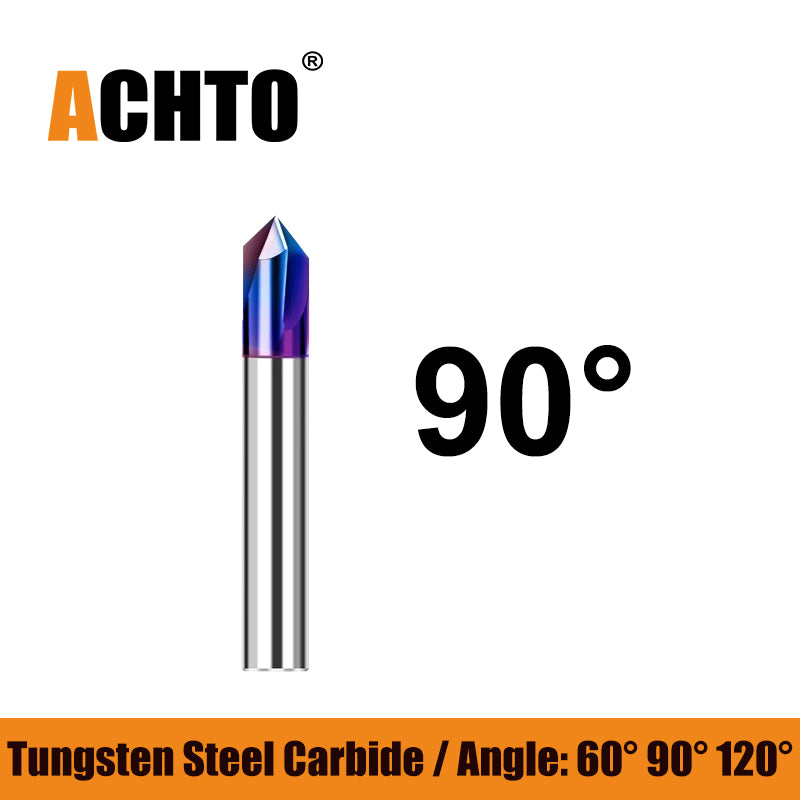 ACHTO Blue Naco 60 90 120 Degree Chamfer Milling Cutter HRC 65 for Stainless Steel Metalworking Processed