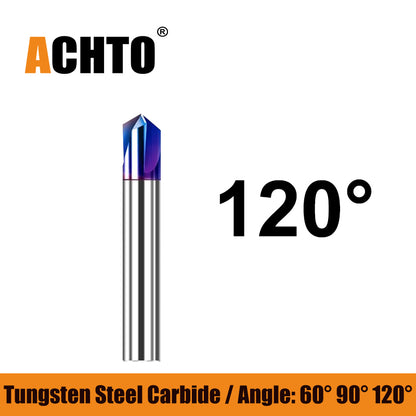 ACHTO Blue Naco 60 90 120 Degree Chamfer Milling Cutter HRC 65 for Stainless Steel Metalworking Processed