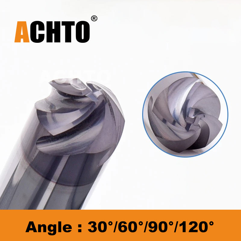 30 60 90 120 degree Spiral chamfer carbide end mill for steel