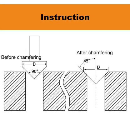 ACHTO Drill Bit Set for Steel, 3 Flute 90 Degree HSS Extended Chamfering Tool Bit for Metal Wood Woodworking Metal Working Tool Bit Set