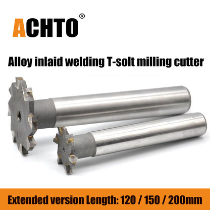 ACHTO T Slot Cutter End Mill 120 150 200 Length for Cutting Aluminum Alloy Tungsten Steel 4 Flutes Milling