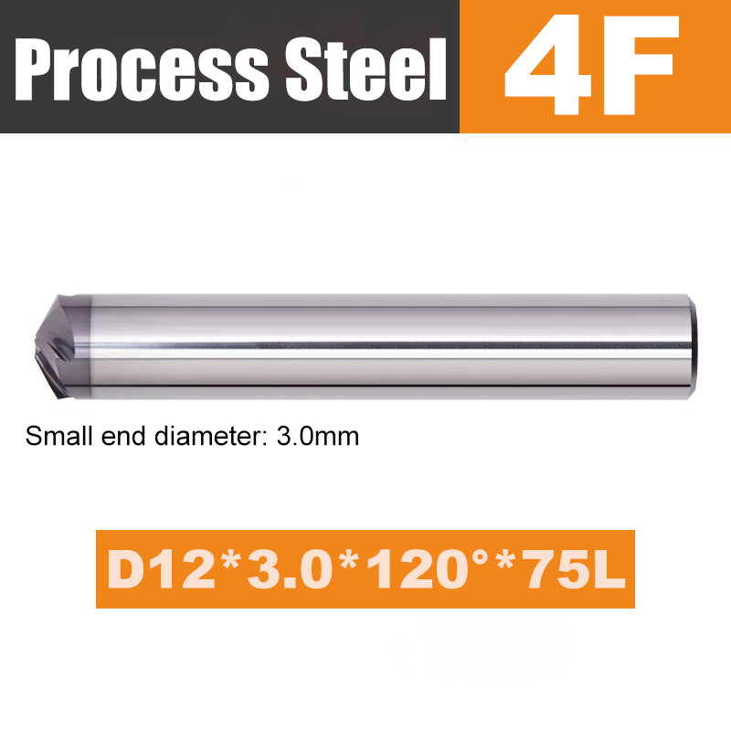 30 60 90 120 degree Spiral chamfer carbide end mill for steel
