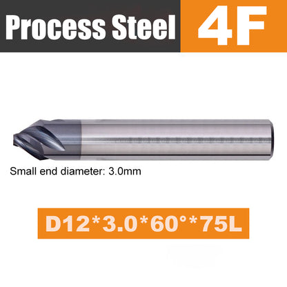30 60 90 120 degree Spiral chamfer carbide end mill for steel